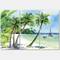 Designart - Summer Beach With Palm Trees - Nautical & Coastal Canvas Wall Art Print